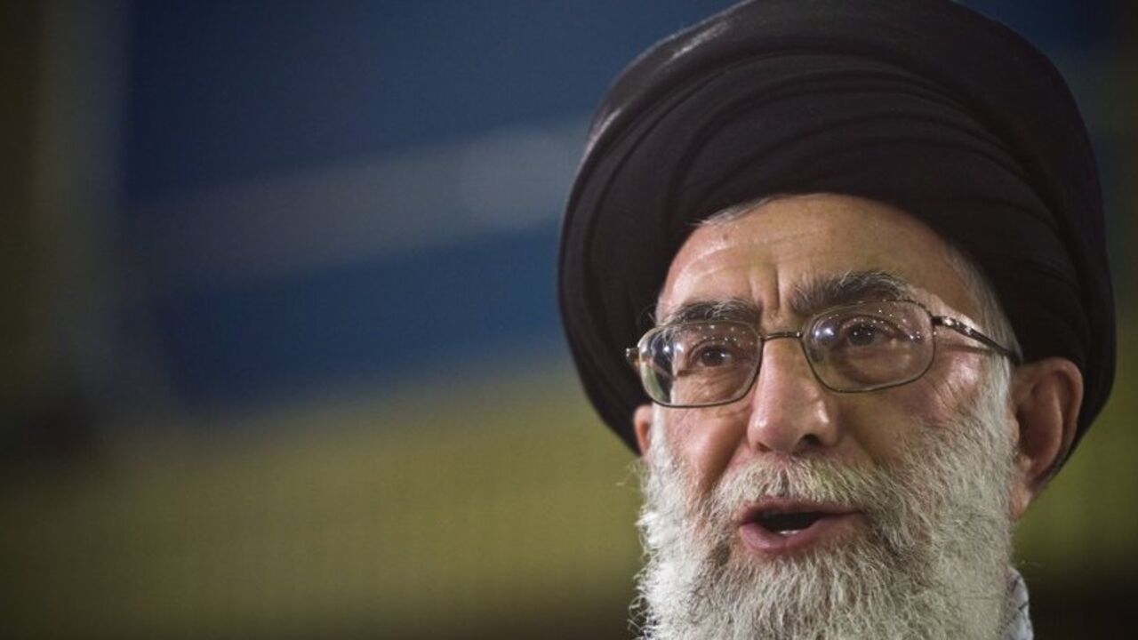 Iran's Supreme Leader Ayatollah Ali Khamenei speaks live on television after casting his ballot in the Iranian presidential election in Tehran June 12, 2009. REUTERS/Caren Firouz  (IRAN POLITICS ELECTIONS HEADSHOT) - RTR24KM5