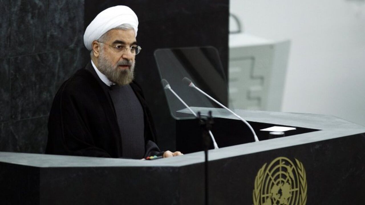 Iran's President Hassan Rohani addresses a High-Level Meeting on Nuclear Disarmament during the 68th United Nations General Assembly at U.N. headquarters in New York, September 26, 2013. REUTERS/Eduardo Munoz (UNITED STATES - Tags: POLITICS) - RTX140IZ