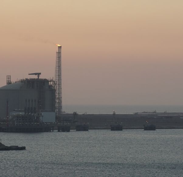 View of Damietta Segas LNG Terminal, in Damietta, Egypt, which is an export terminal belong to Spanish Egyptian Gas Company.