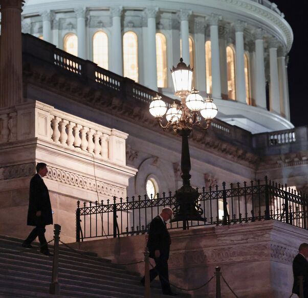 Representatives exit the US Capitol, Washington, DC, Dec. 17, 2025.