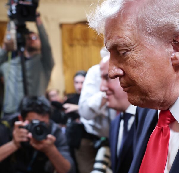 President Donald Trump departs following an event celebrating the 2025 MLS Cup in the East Room of the White House on March 5, 2026