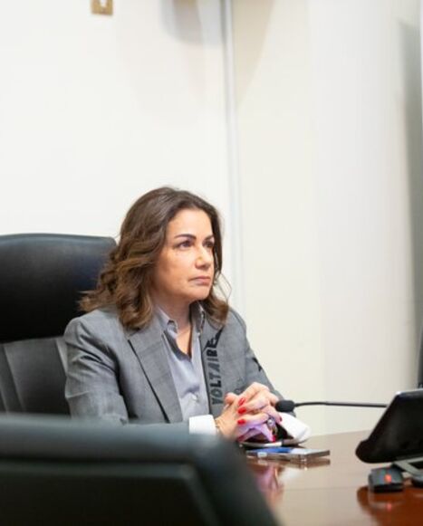 Lebanese Minister of Social Affairs Haneen Sayyed, together with other officials, visit Lebanon’s National Operations Room and the Disaster Risk Management (DRM) Unit.