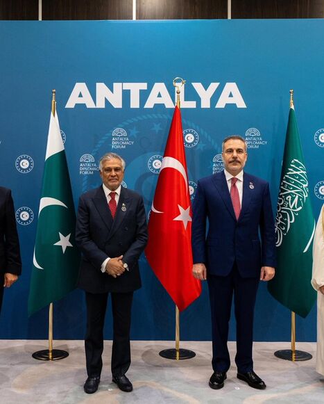 Turkish Foreign Minister Hakan Fidan hosted the third meeting of the foreign ministers of Turkey, Egypt, Pakistan and Saudi Arabia on the margins of the 5th Antalya Diplomacy Forum, on April 17, 2026.