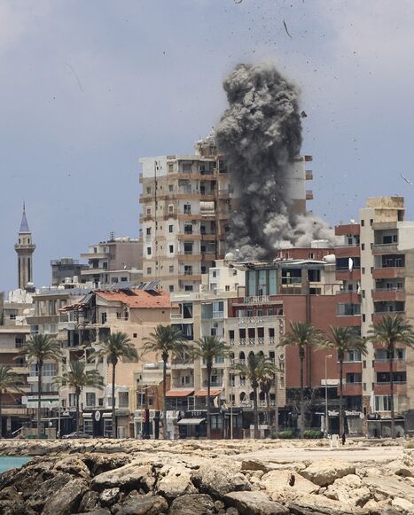 Smoke rises following an Israeli airstrike in Tyre, Lebanon, on June 9, 2026.