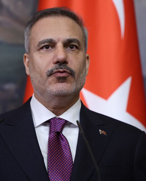 Turkish Foreign Minister Hakan Fidan attends a press conference in Moscow on June 16, 2026.