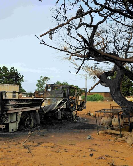 View of some wreckage after the Rapid Support Forces targeted several civilian facilities in Al-Rahad Abu Dakna, one of the largest cities in North Kordofan, on the national highway linking Kosti and el-Obeid, July 25, 2026.