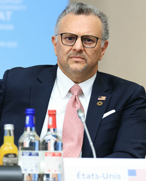 US Department of State's senior advisor to the President for Arab and African Affairs Massad Fares Boulos attends a conference for the support of peace and prosperity in the Great Lakes region, in Paris, on October 30, 2025. The international community gathered in Paris on October 30, 2025 to raise awareness about the dire humanitarian situation in the Great Lakes region, aiming to raise hundreds of millions of euros despite a drastic decrease in international aid, particularly from the United States. (Phot