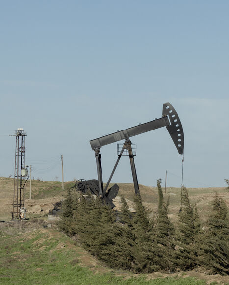 A general view shows the Awad oil field in the eastern Qamishli countryside in northeastern Syria, on Feb. 15, 2026. 