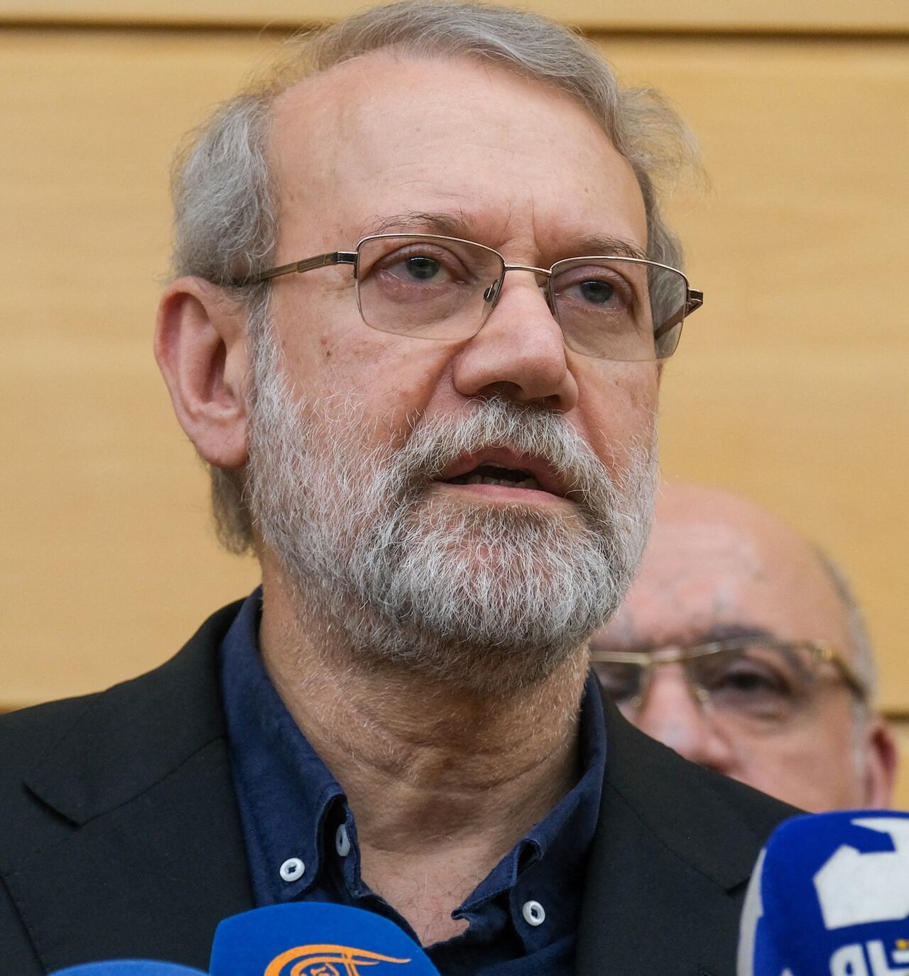 Ali Larijani, secretary of Iran's Supreme National Security Council, arrives in Beirut, Lebanon, on Sept. 27, 2025.