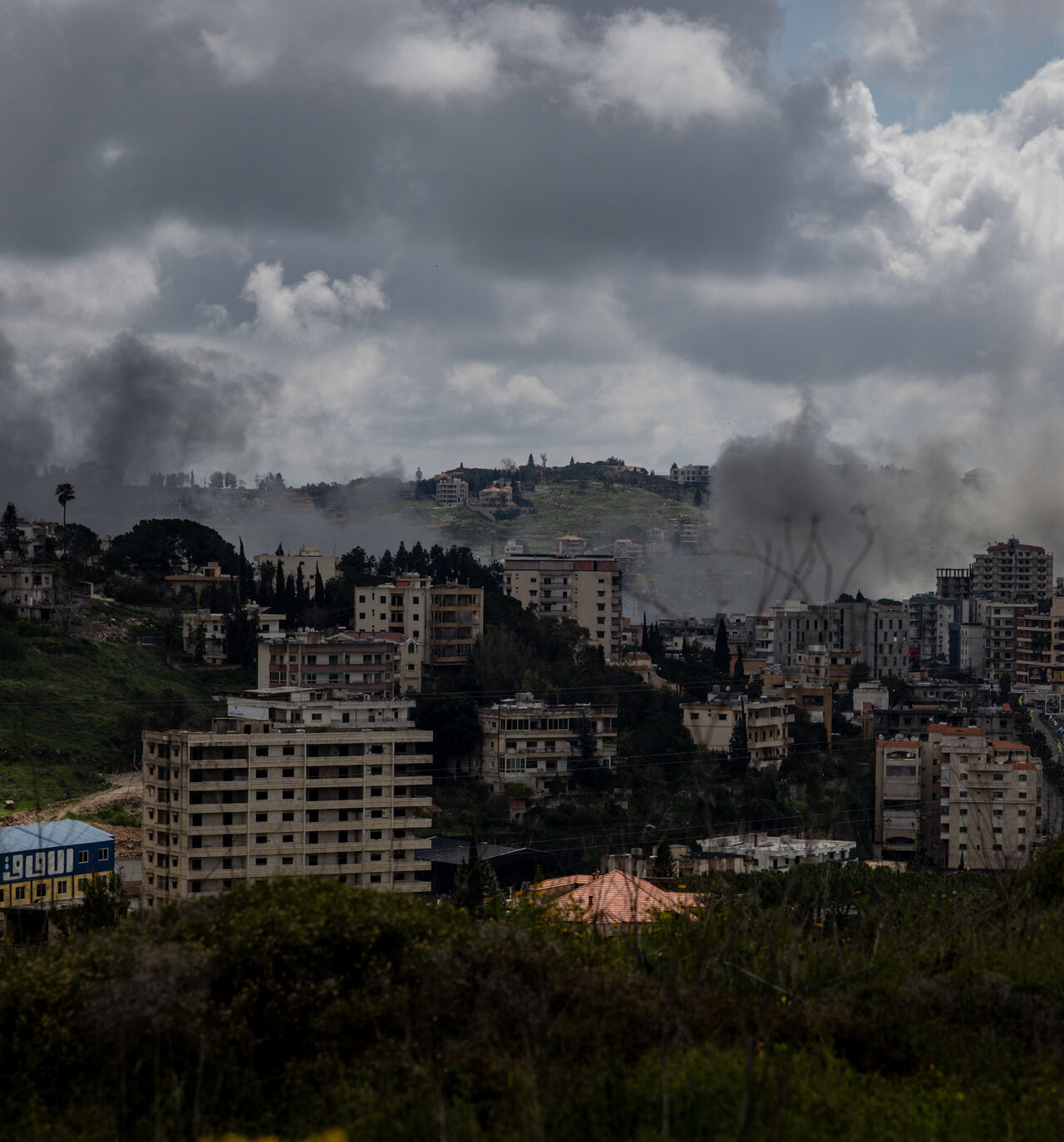 NABATIEH, LEBANON - APRIL 08: Smoke rises from an Israeli airstrike in the city center on April 08, 2026 in Nabatieh, Lebanon. Israel has stepped-up its attacks on Lebanon following President Donald Trump's announcement of a two-week ceasefire agreement between the US and Iran, conditional on shipping being allowed to resume through the Strait of Hormuz. Israel says it will observe the ceasefire with Iran but insists Lebanon was not included in the deal, and has since launched the "largest coordinated strik