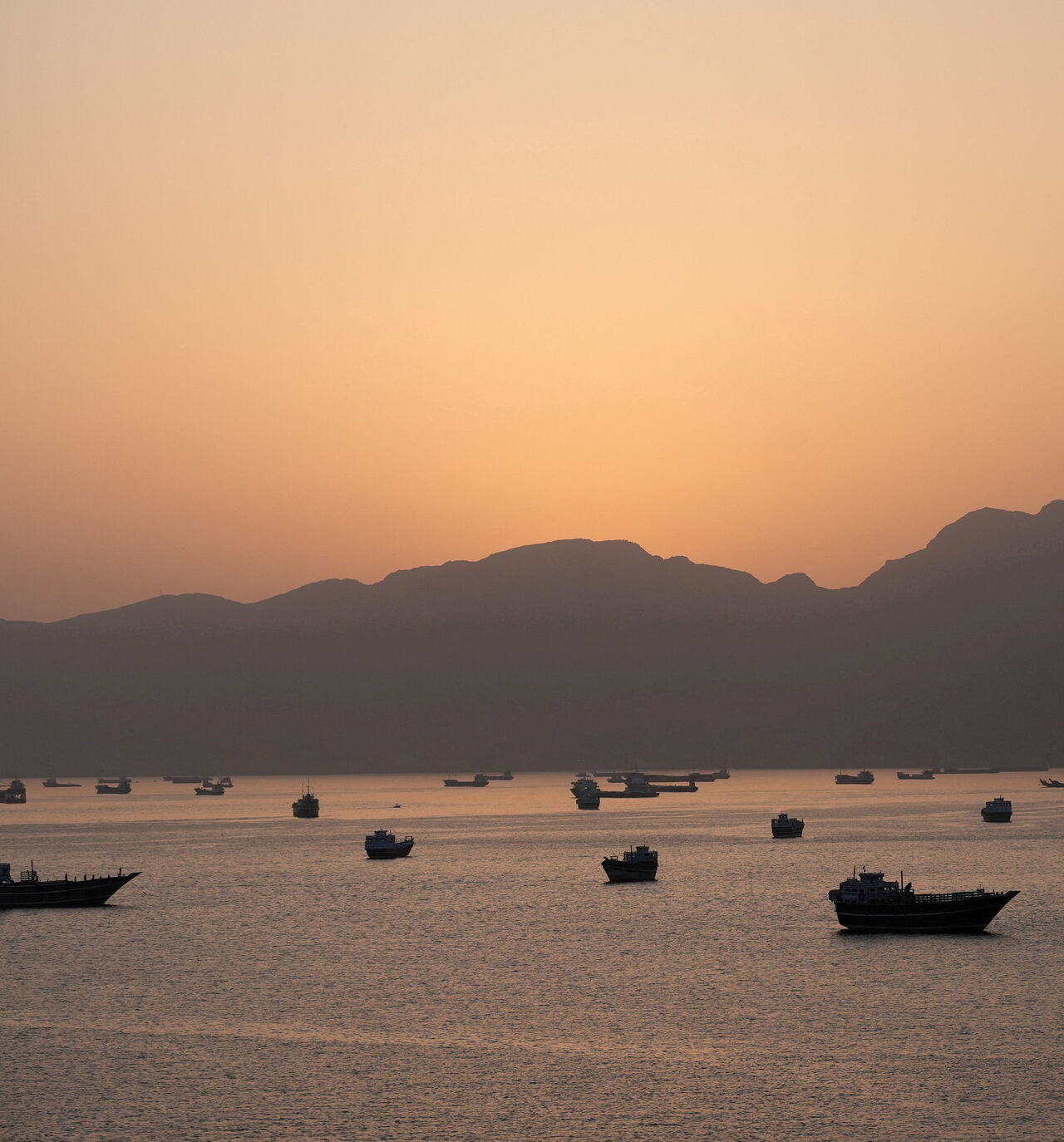 Ships and boats in the Strait of Hormuz, Musandam, Oman, May 1, 2026. REUTERS/Stringer