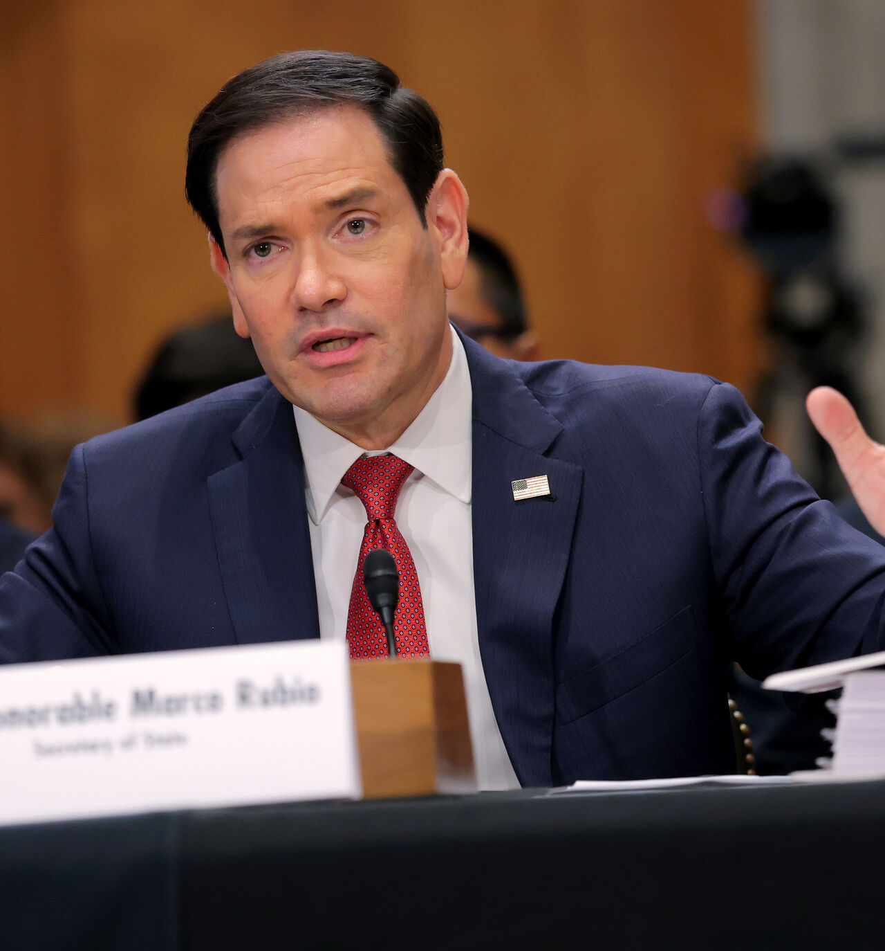 WASHINGTON, DC - JUNE 02: U.S. Secretary of State Marco Rubio testifies during a Senate Foreign Relations Committee hearing in the Dirksen Senate Office Building on June 02, 2026 in Washington, DC. In his first public hearing since the start of the war in Iran, Rubio is testifying on the State Department’s FY2027 budget request. (Photo by Anna Moneymaker/Getty Images)