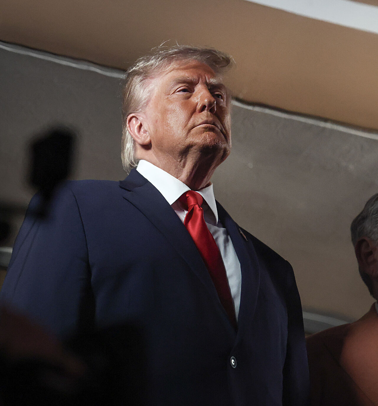 US President Donald Trump watches the start of Game 3 of the NBA Finals between New York Knicks and San Antonio Spurs at Madison Square Garden on June 8, 2026 in New York City. 