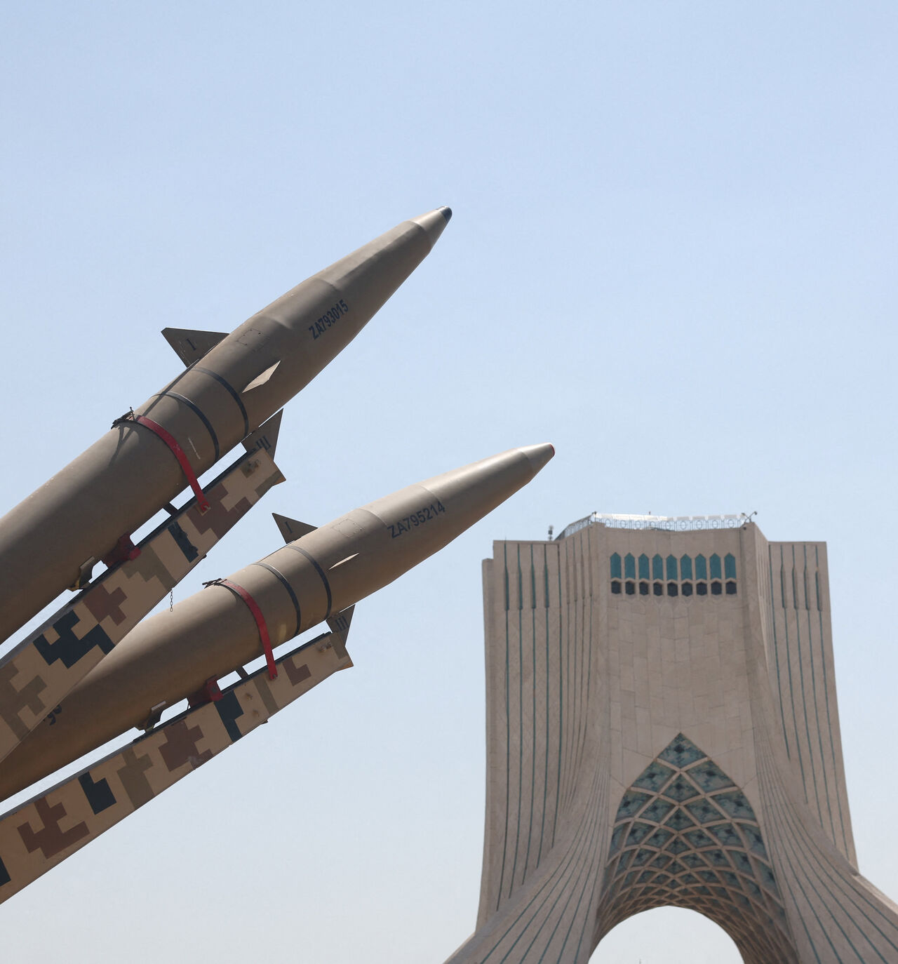 An Iranian missile system is displayed in Azadi Square in Tehran, Iran, July 30, 2026. Majid Asgaripour/WANA (West Asia News Agency) via REUTERS/File Photo