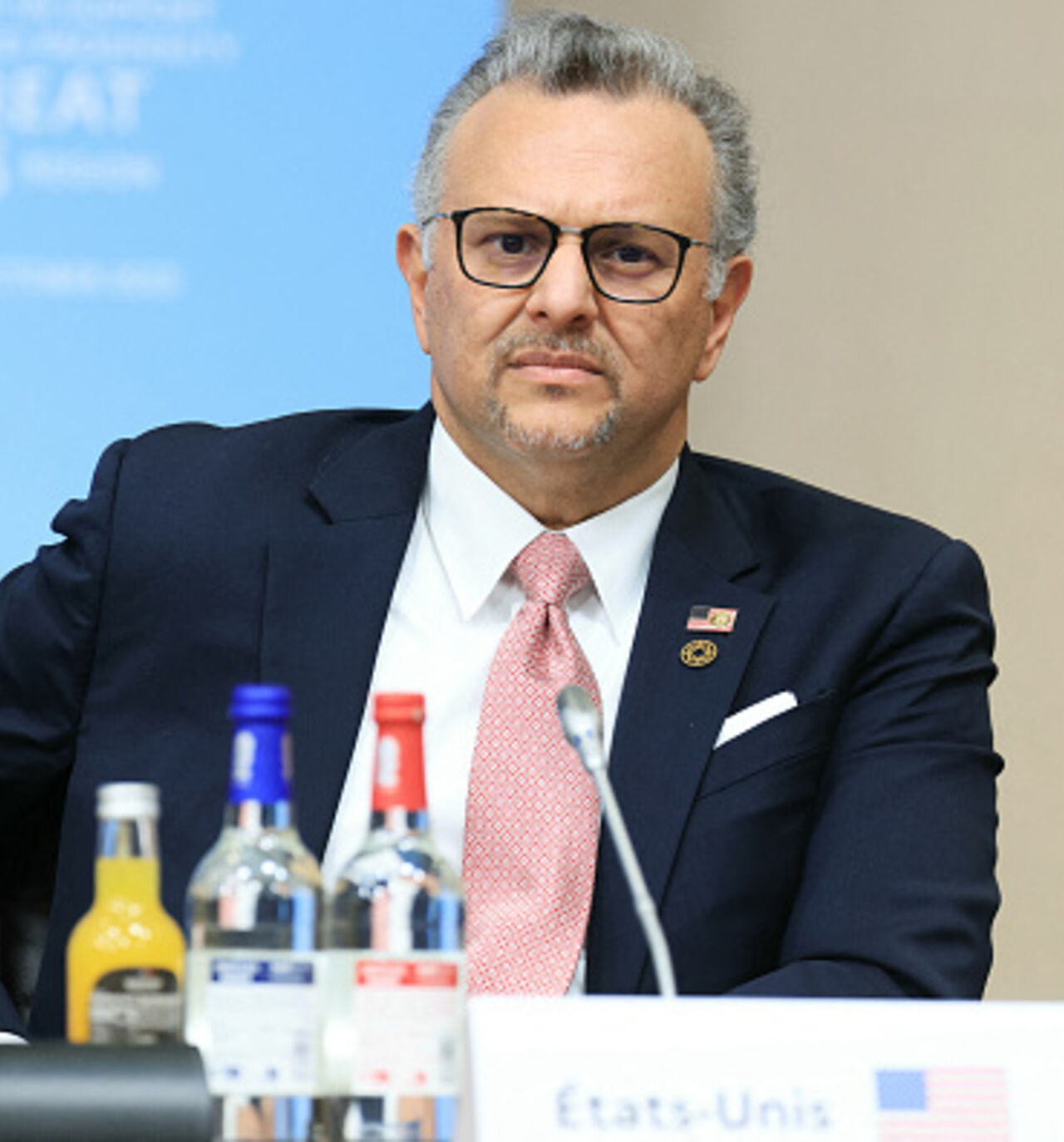 US Department of State's senior advisor to the President for Arab and African Affairs Massad Fares Boulos attends a conference for the support of peace and prosperity in the Great Lakes region, in Paris, on October 30, 2025. The international community gathered in Paris on October 30, 2025 to raise awareness about the dire humanitarian situation in the Great Lakes region, aiming to raise hundreds of millions of euros despite a drastic decrease in international aid, particularly from the United States. (Phot