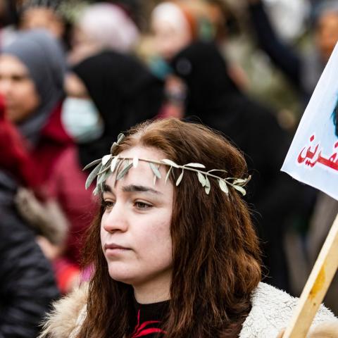 Qamishli protest of Turkey's Afrin takeover