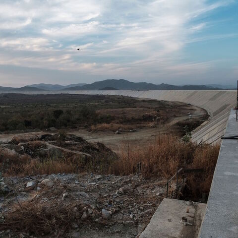 A general view of the Saddle Dam, part of the Grand Ethiopian Renaissance Dam (GERD), Ethiopia, near Guba in Ethiopia, on Dec. 26, 2019. 