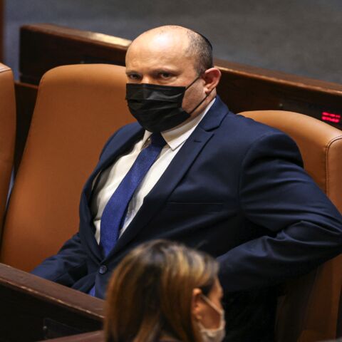 Israeli Prime Minister Naftali Bennett looks on during a plenum session on the state budget on Sept. 2, 2021.