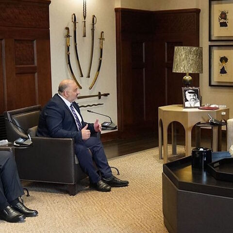 Mansour Abbas, the head of the United Arab Party (Ra'am), meets with King Abdullah of Jordan in Amman, Nov. 9, 2021.