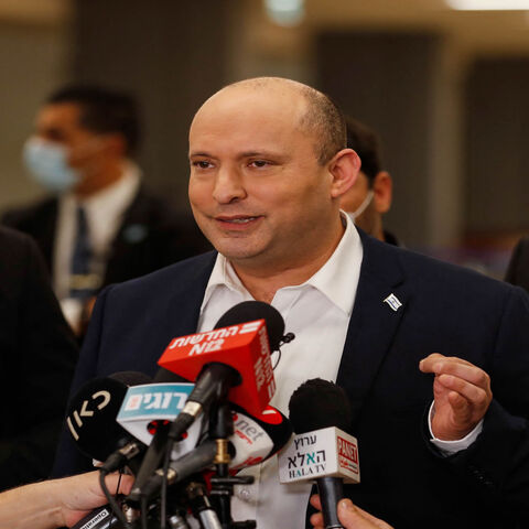 Israeli Prime Minister Naftali Bennett speaks to reporters following a session at the Knesset, Jerusalem, Nov. 4, 2021.