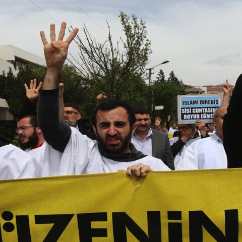 Supporters of the Egyptian Muslim Brotherhood.