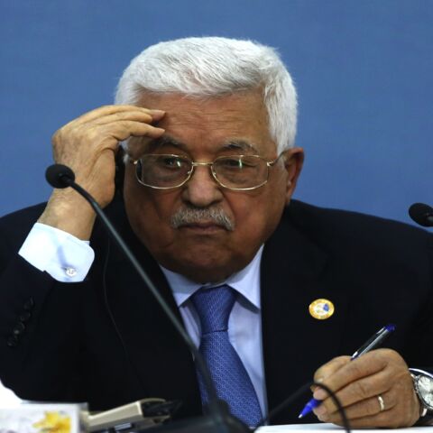 President Mahmoud Abbas, pictured at a meeting with journalists in the occupied West Bank town of Ramallah on June 23, 2019.
