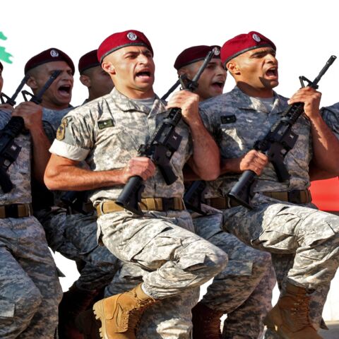 Lebanese army troops take part in a military parade held at the Defence Ministry in Yarzeh on the eastern outskirts of Beirut on Nov. 22, 2021.