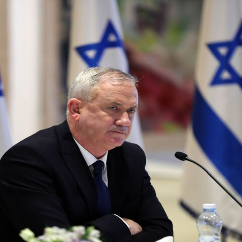 Israeli Alternate Prime Minister and Defense Minister Benny Gantz attends a Cabinet meeting of the new government at Chagall State Hall in the Knesset, Jerusalem, May 24, 2020.
