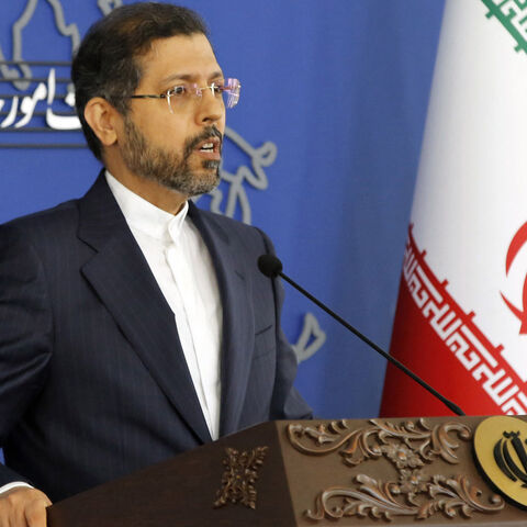 Iran's foreign ministry spokesman Saeed Khatibzadeh speaks to media during a press conference in Tehran on Nov. 15, 2021. 
