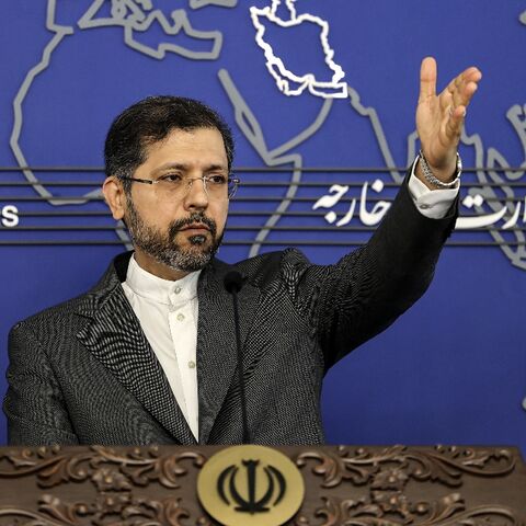 Iran's foreign ministry spokesman Saeed Khatibzadeh holds a press conference in Tehran on May 9, 2022