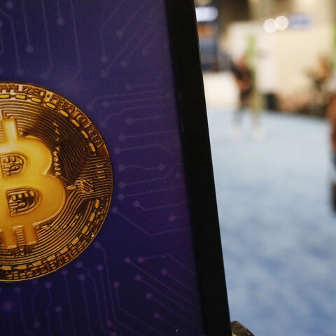 MIAMI, FLORIDA - APRIL 8: A bitcoin logo is seen during the Bitcoin 2022 Conference at Miami Beach Convention Center on April 8, 2022 in Miami, Florida. The worlds largest bitcoin conference runs from April 6-9, expecting over 30,000 people in attendance and over 7 million live stream viewers worldwide.(Photo by Marco Bello/Getty Images)