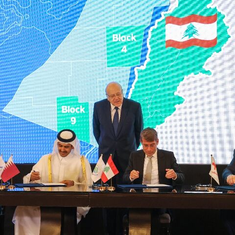 Lebanese Energy Minister Walid Fayad and his Qatari counterpart Saad al-Kaabi, who is also QatarEnergy's chief executive, signed the deal Sunday, along with the Eni and TotalEnergies chief