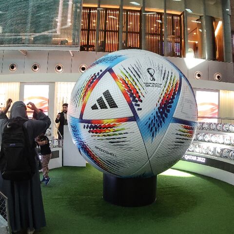 A giant football in the new central concourse of Hamad International Airport last November 10, ahead of the 2022 World Cup