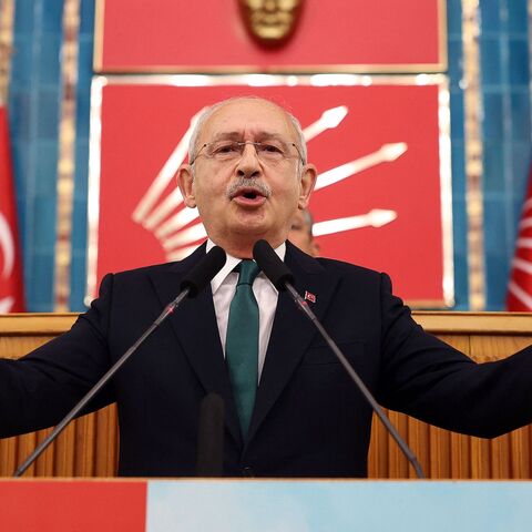 Leader of the Republican People's Party (CHP) Kemal Kilicdaroglu speaks during his party's group meeting at the Turkish Grand National Assembly in Ankara, Turkey on Jan. 10, 2023.