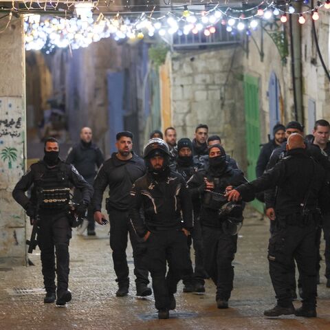 Israeli police forces deploy in Jerusalem's Old City after the shooting incident at the Al-Aqsa mosque compound