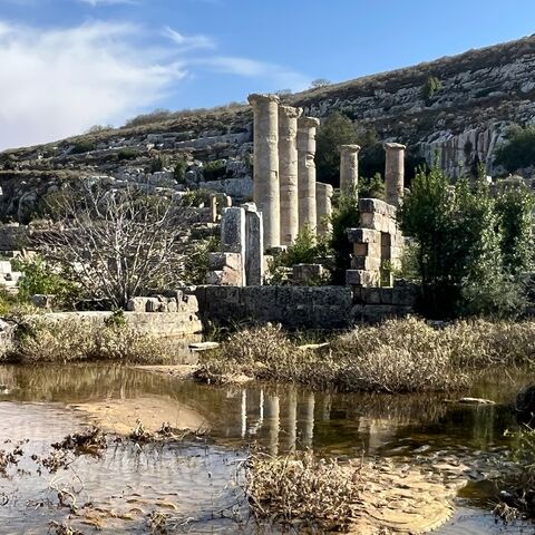 Floodwaters remain trapped amid the ruins of ancient Cyrene, raising fears for the UNESCO-listed monuments of one of Libya's premier ancient sites