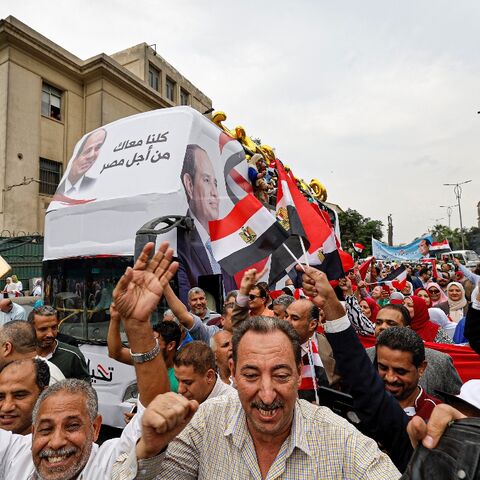 While Egypt's Sisi has yet to announced his intention to run, crowds gathered in Cairo to show support