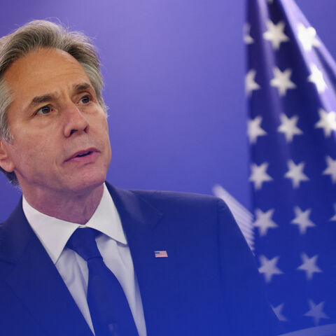 US Secretary of State Antony Blinken speaks to the press after meeting with the Armenian Prime Minister, European Union Foreign Policy chief and the EU Commission President, in Brussels on April 5, 2024. 