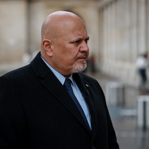 International Criminal Court Prosecutor Karim Khan looks on during an interview with AFP at the Cour d'Honneur of the Palais Royal in Paris on Feb. 7, 2024.