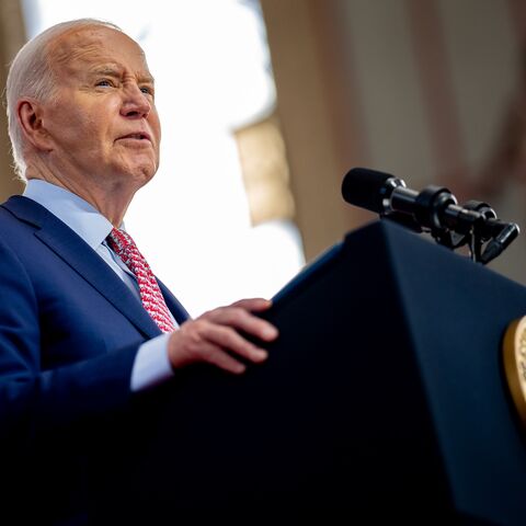 US President Joe Biden speaks during a campaign rally at Girard College on May 29, 2024, in Philadelphia, Pennsylvania.