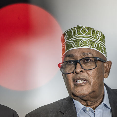 Wadani party presidential candidate Abdirahman Mohamed Abdullahi, also known as Irro, speaks during a press conference on Nov. 10, 2024, ahead of the 2024 Somaliland presidential election.