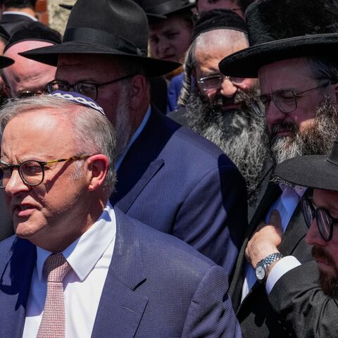 Australian Prime Minister Anthony Albanese speaks to the media after he visited the damaged Adass Israel Synagogue on Dec. 10, 2024, in Melbourne, Australia.