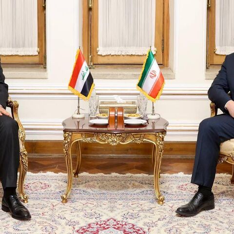 Iraqi national security adviser Qasim al-Araji meets with Iranian Foreign Minister Abbas Araghchi, in Tehran, on Oct. 20, 2025.