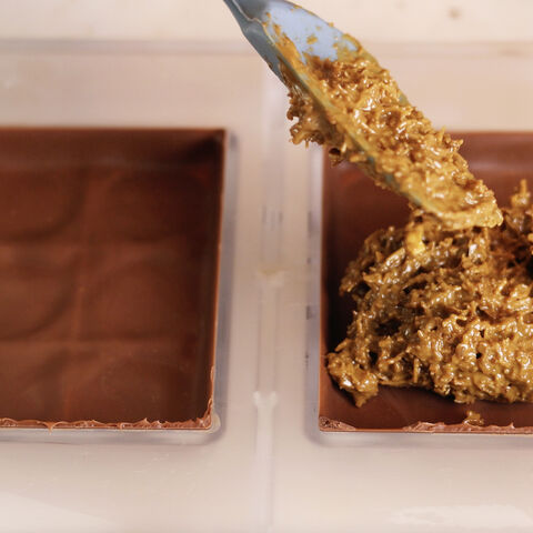 Some Dubai-style Chocolate being made at Melt Chocolatier's masterclass in London.