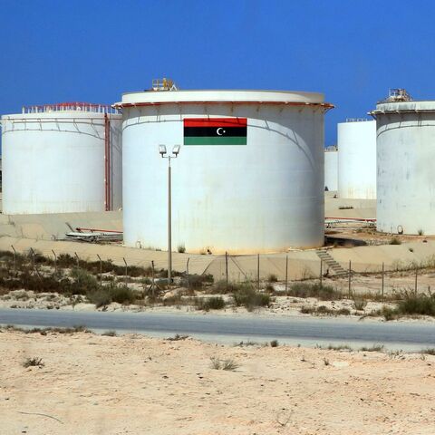 A picture taken on Sept. 24, 2020, shows a partial view of the Brega oil port some 270 kilometers west of Libya's eastern city of Benghazi.