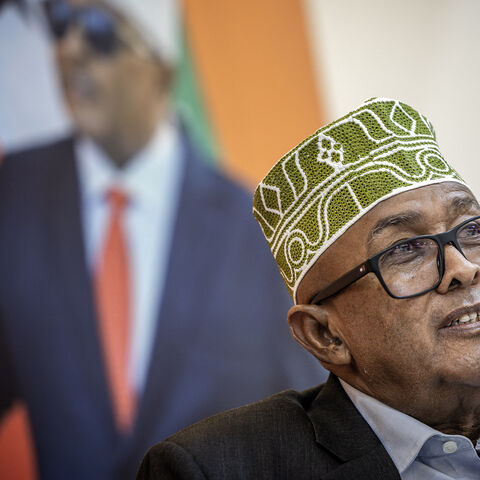 Wadani party presidential candidate Abdirahman Mohamed Abdullahi, also known as Irro, speaks during a press conference on November 10, 2024, ahead of the 2024 Somaliland presidential election. 