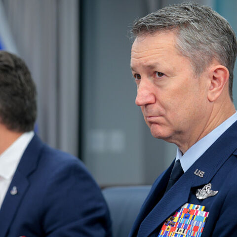 ARLINGTON, VIRGINIA - JULY 18: Chairman of the Joint Chiefs of Staff Gen. Dan Caine attends a meeting between Secretary of Defense Pete Hegseth and Israeli Defense Minister Israel Katz at the Pentagon on July 18, 2025 in Arlington, Virginia. This is Katz's first official visit to the United States and the counterparts will discuss shared defense priorities, including Iran’s threat posture and the ongoing war in Gaza. (Photo by Chip Somodevilla/Getty Images)