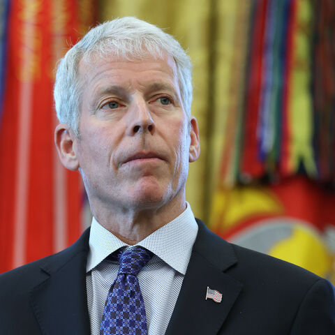 US Energy Secretary Chris Wright speaks during an event with President Donald Trump in the Oval Office at the White House on Oct. 6, 2025 in Washington, DC. 