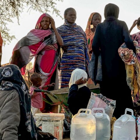 Displaced Sudanese who fled el-Fasher after the city fell to the Rapid Support Forces rest near the the town of Tawila in war-torn Sudan's western Darfur region, on Oct. 28, 2025.