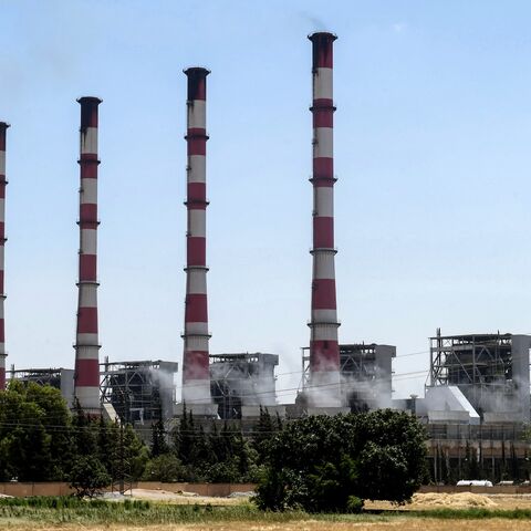 This picture taken on July 10, 2022, shows a view of the thermal natural gas and fuel oil power plant serving Syria's northern city of Aleppo.